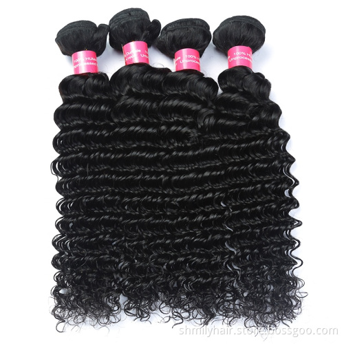 Remy Human Hair Deep Wave Bundle Single Donor Cuticle Aligned Hair,9A Grade Virgin Hair Wholesale Body Wave Bundles